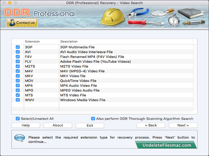 Screenshot of Undelete Files Mac Software