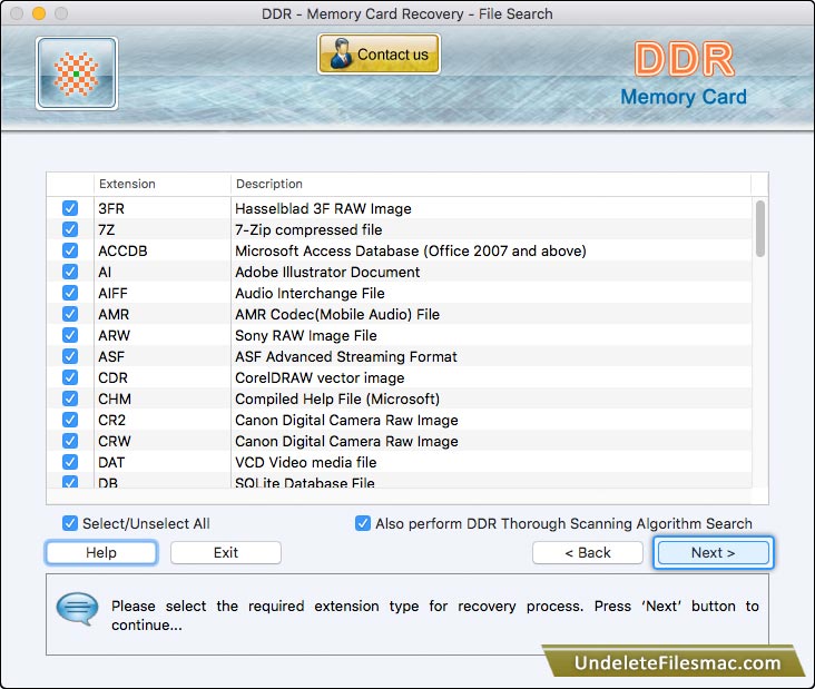 Select required Extension Type Select required Extension Type